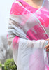 MULMUL ARISHA GREY-FUCHSIA BANDHANI CHIFFON SAREE MULMUL ARISHA GREY-FUCHSIA BANDHANI CHIFFON SAREE